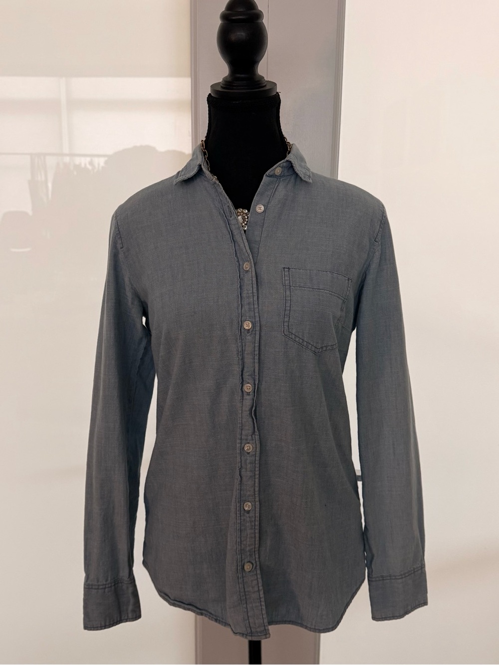 Woman’s Casual Denim Button-Down Shirt